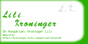 lili kroninger business card